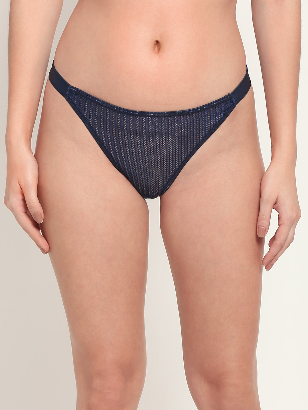 Aoba Women Blue Self Design Thong Breifs