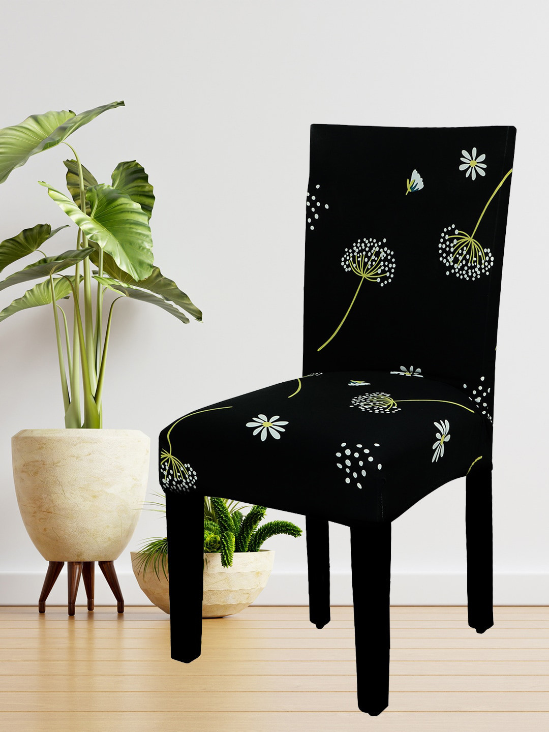 HOUSE OF QUIRK Black & White Printed Chair Cover