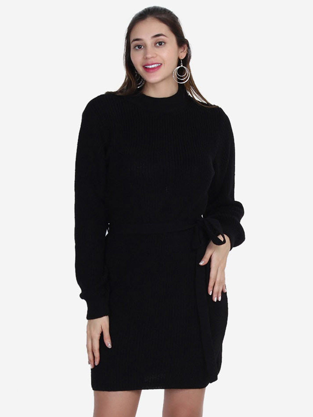 JoE Hazel Black Striped Sweater Dress