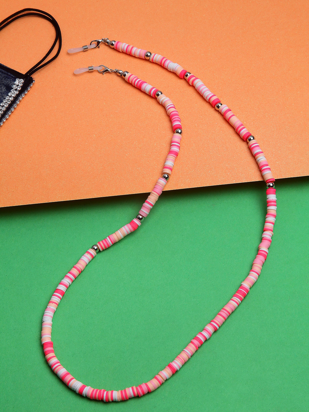 VOGUE PANASH Women Pink Beaded Mask & Goggles Chain