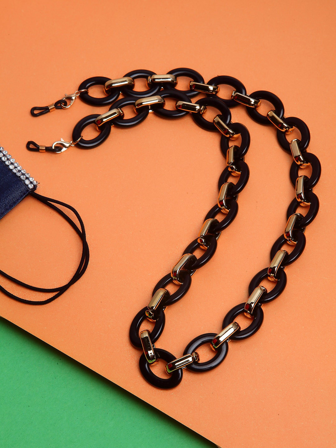 VOGUE PANASH Women Black & Gold Mask & Goggles Chain