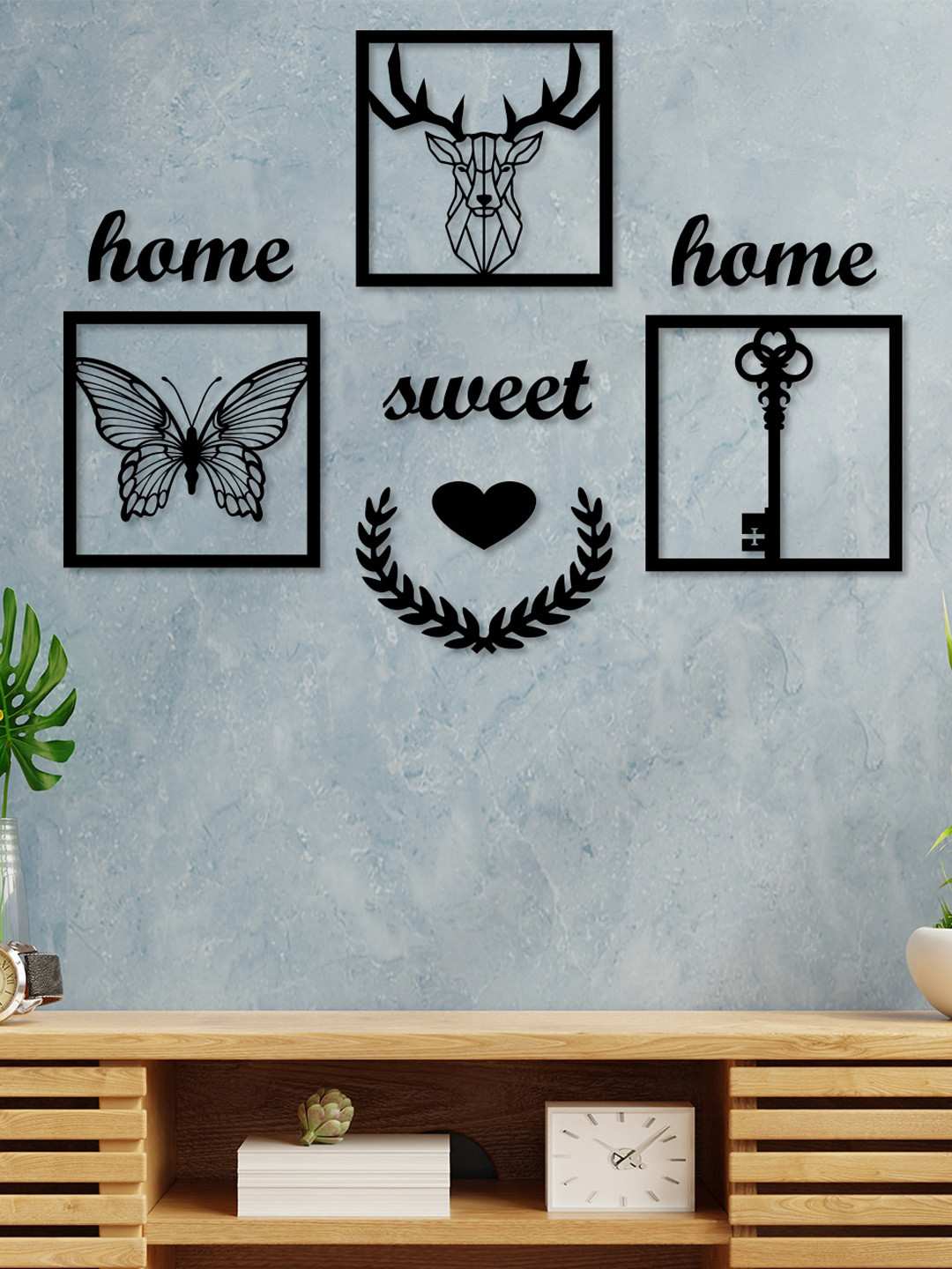 Art Street Home Sweet MDF Matte Sticking Hall Signs and Plaques-17.3In