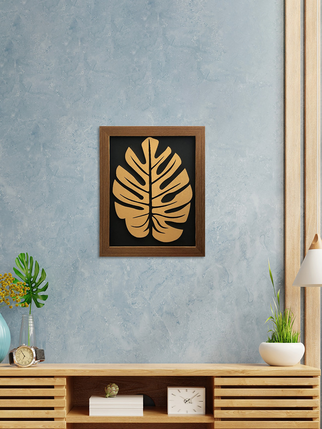 Art Street Leaf MDF Wall Plaque Antique Sticking Hall Signs and Plaques-11.2In