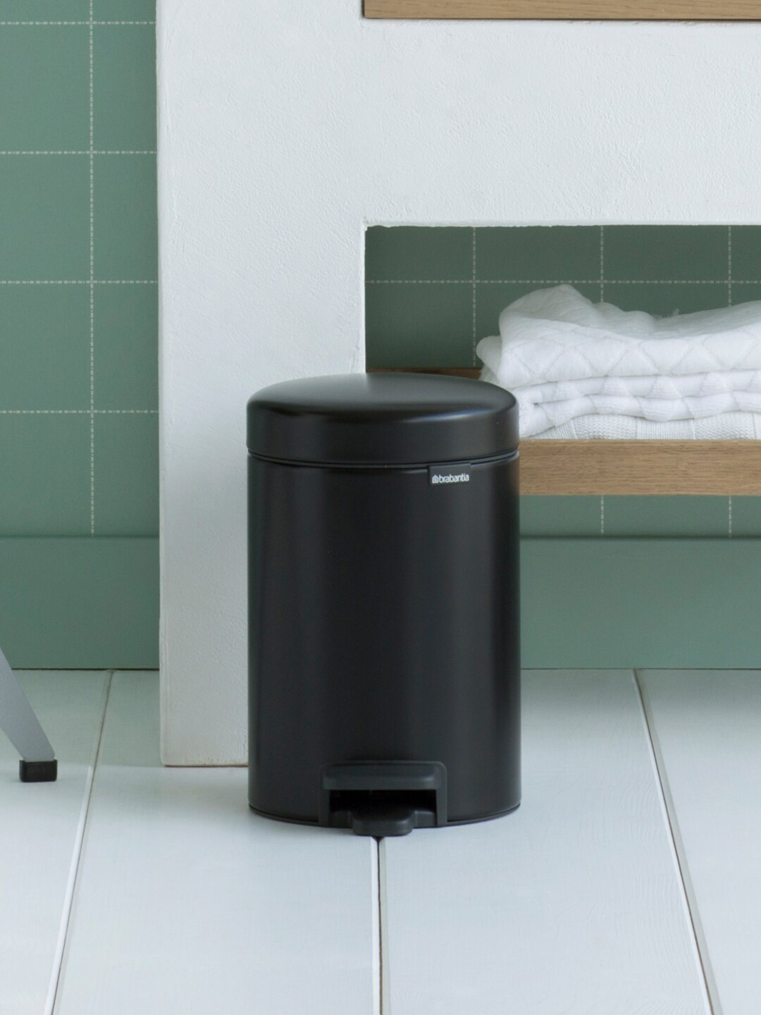 Brabantia Black NewIcon Plastic Pedal Bin 3 Litre