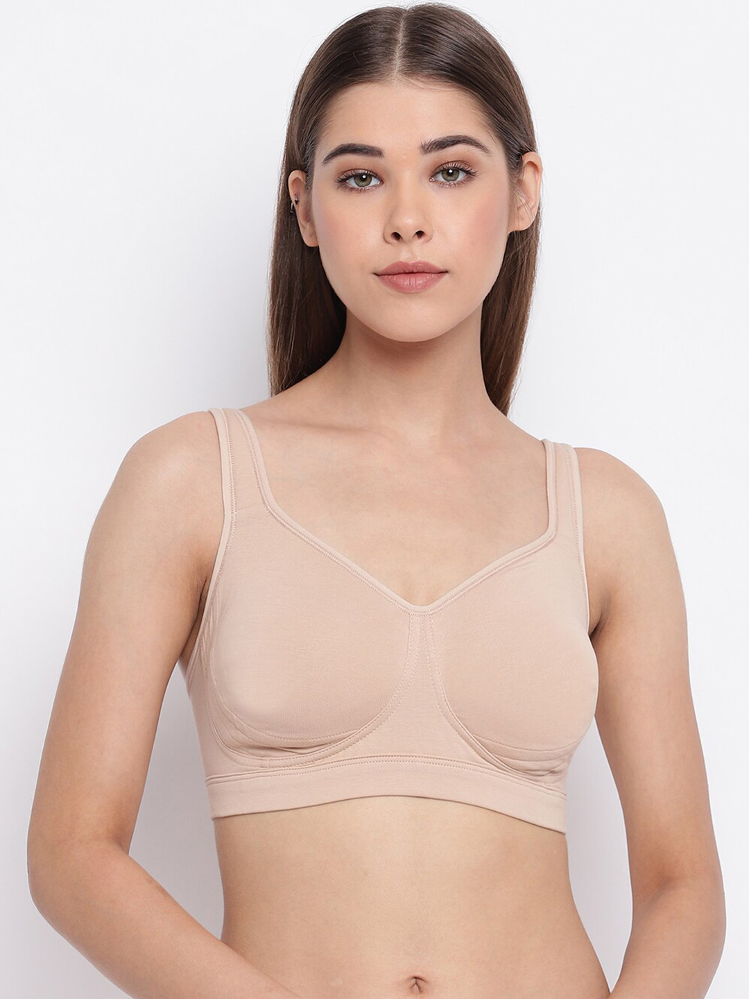 Enamor Non Padded Wireless Full Coverage Fab-Cool, Side Support Shaper Cotton Everyday Bra