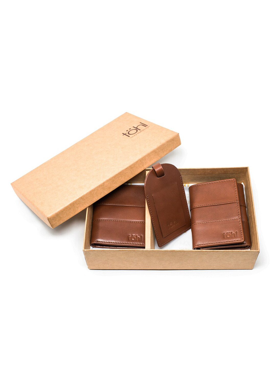 tohl Men Tan Solid Accessories Gift Set
