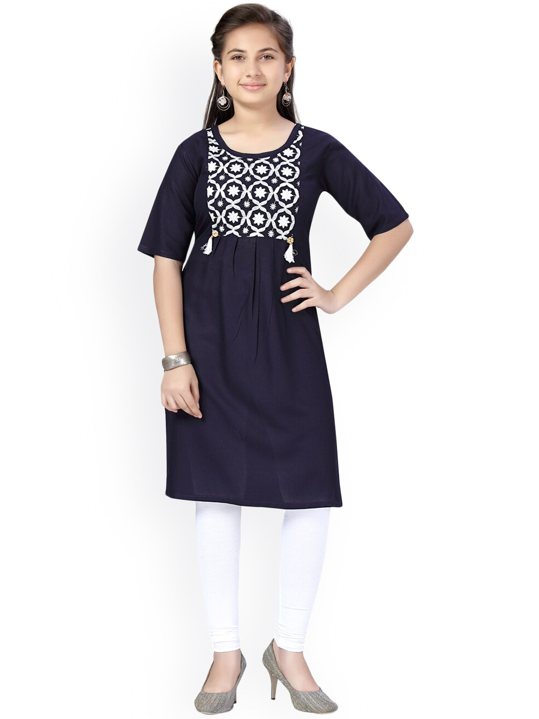 Aarika Girls Navy Blue Kurta