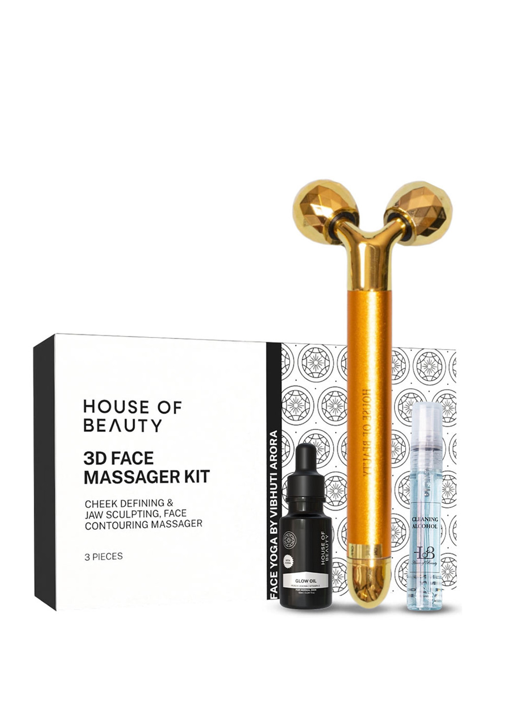 House of Beauty Gold 3-D Face Massager Kit