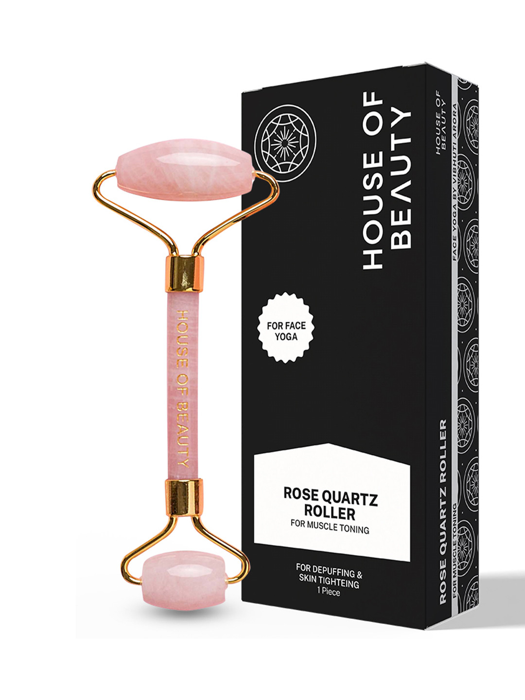 House of Beauty Rose Quartz Roller Massager