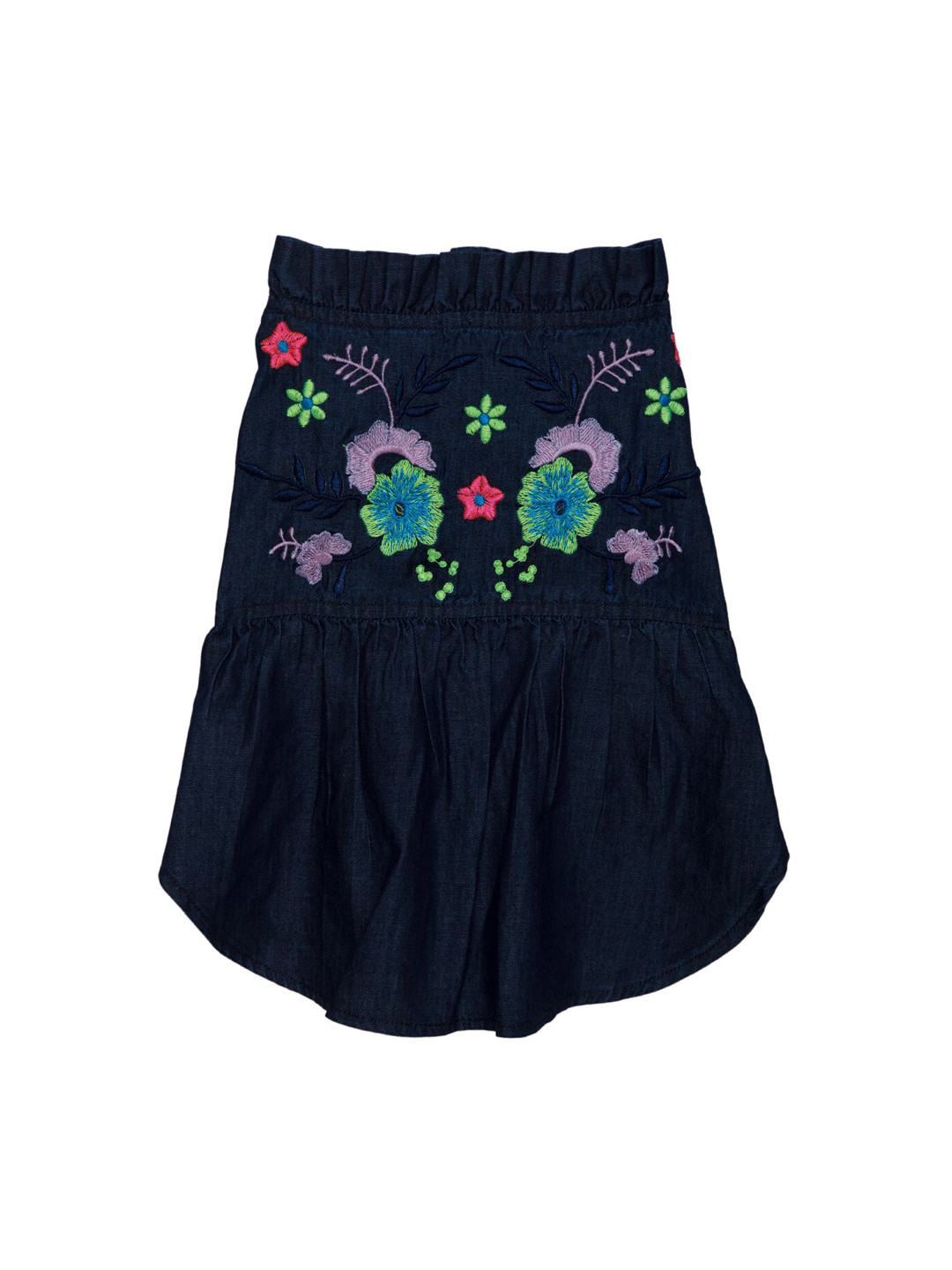 Lulala Navy Blue Solid Denim Dungaree Dog Dress