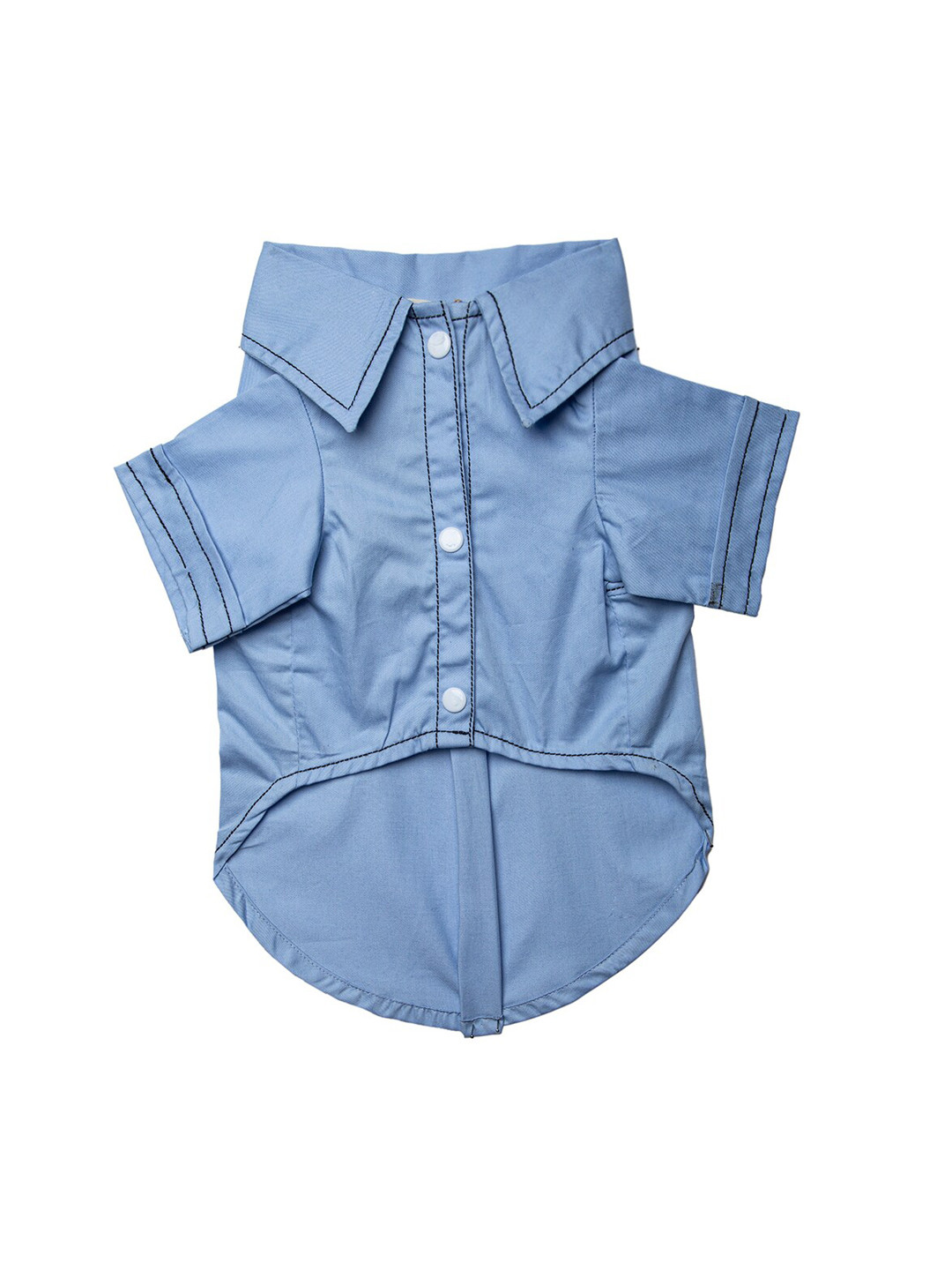 Lulala  Navy Blue Solid Cotton Dog Shirt