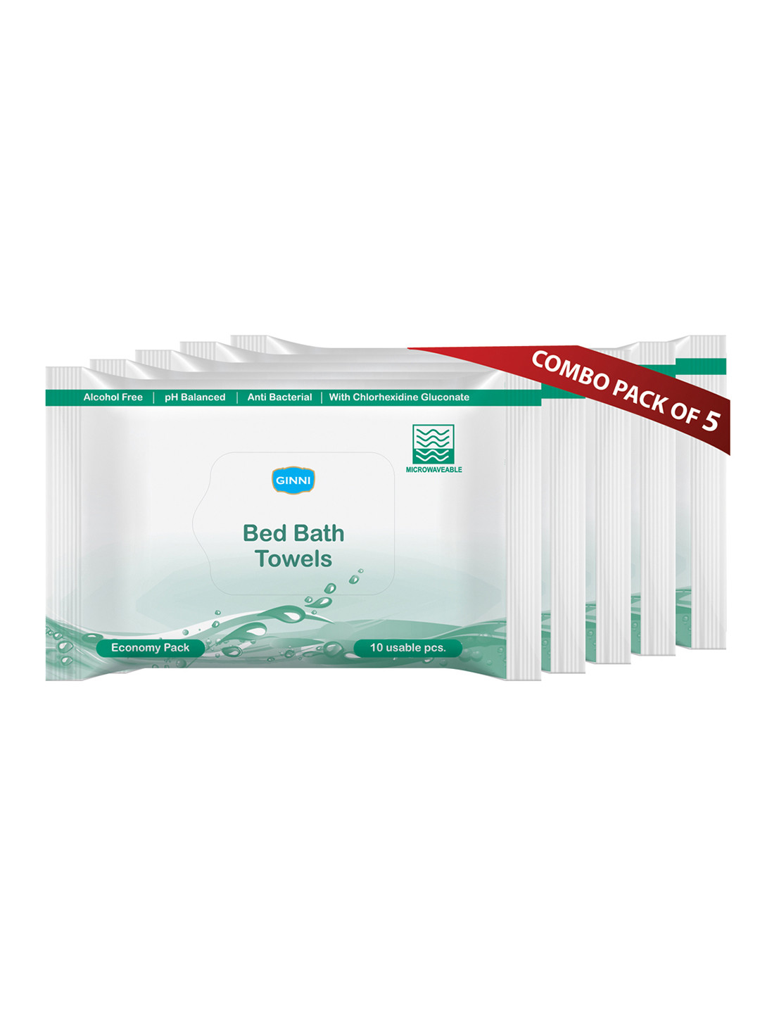 Ginni Set of 5 Hygiene Wet Bed Bath Towel