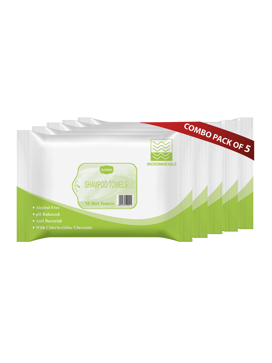 Ginni Set Of 5 Shampoo Towels