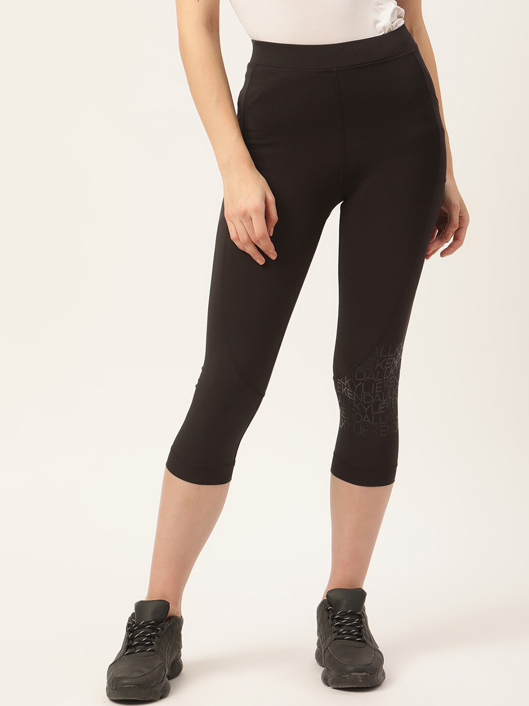 KENDALL & KYLIE Women Black Solid Tights