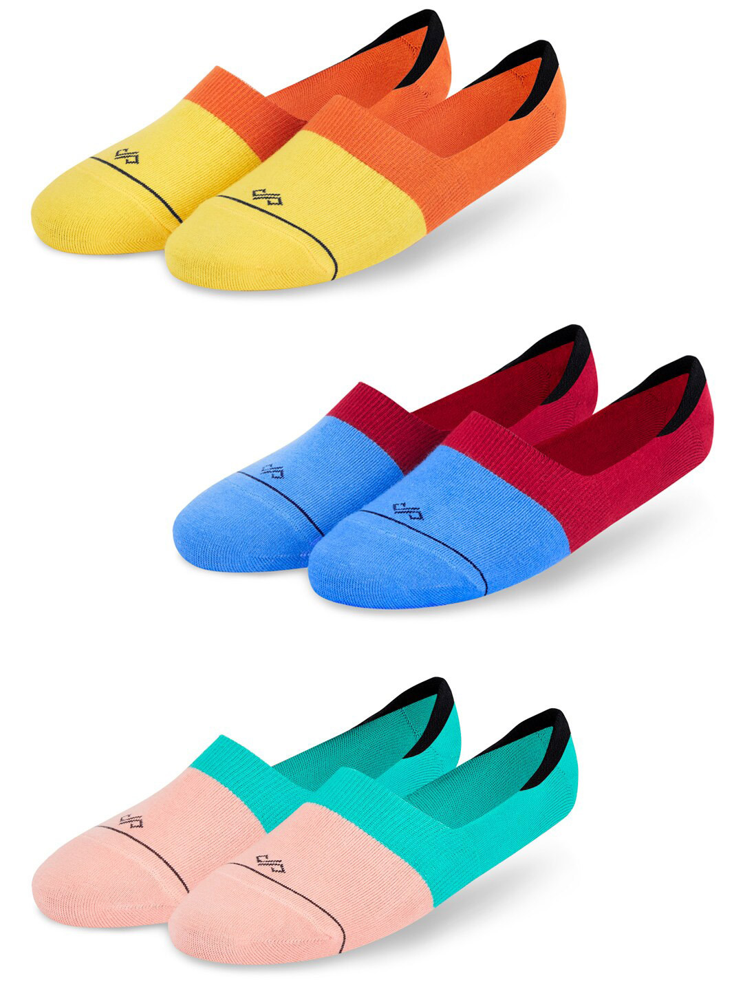 Dynamocks Pack Of 3 Colourblocked Shoe Liners