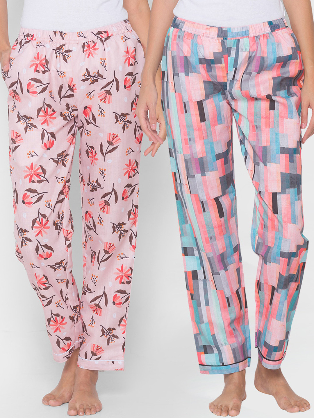 FashionRack Women Set of 2 Multi Printed Lounge Pants