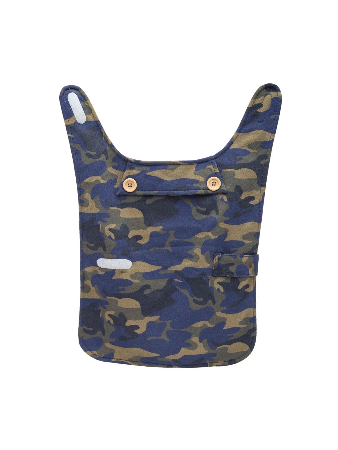 Lulala Blue & Olive-Green Camouflage Printed Cotton Fleece Winter Dogs Jacket