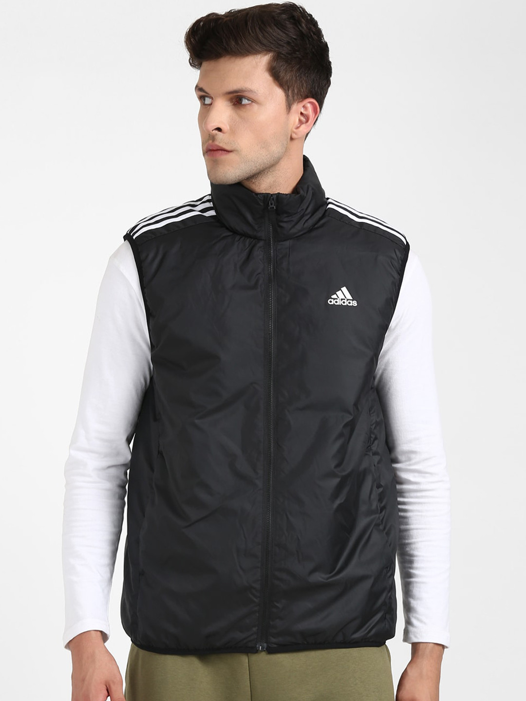 ADIDAS Men Black Outdoor Solid Padded Jacket