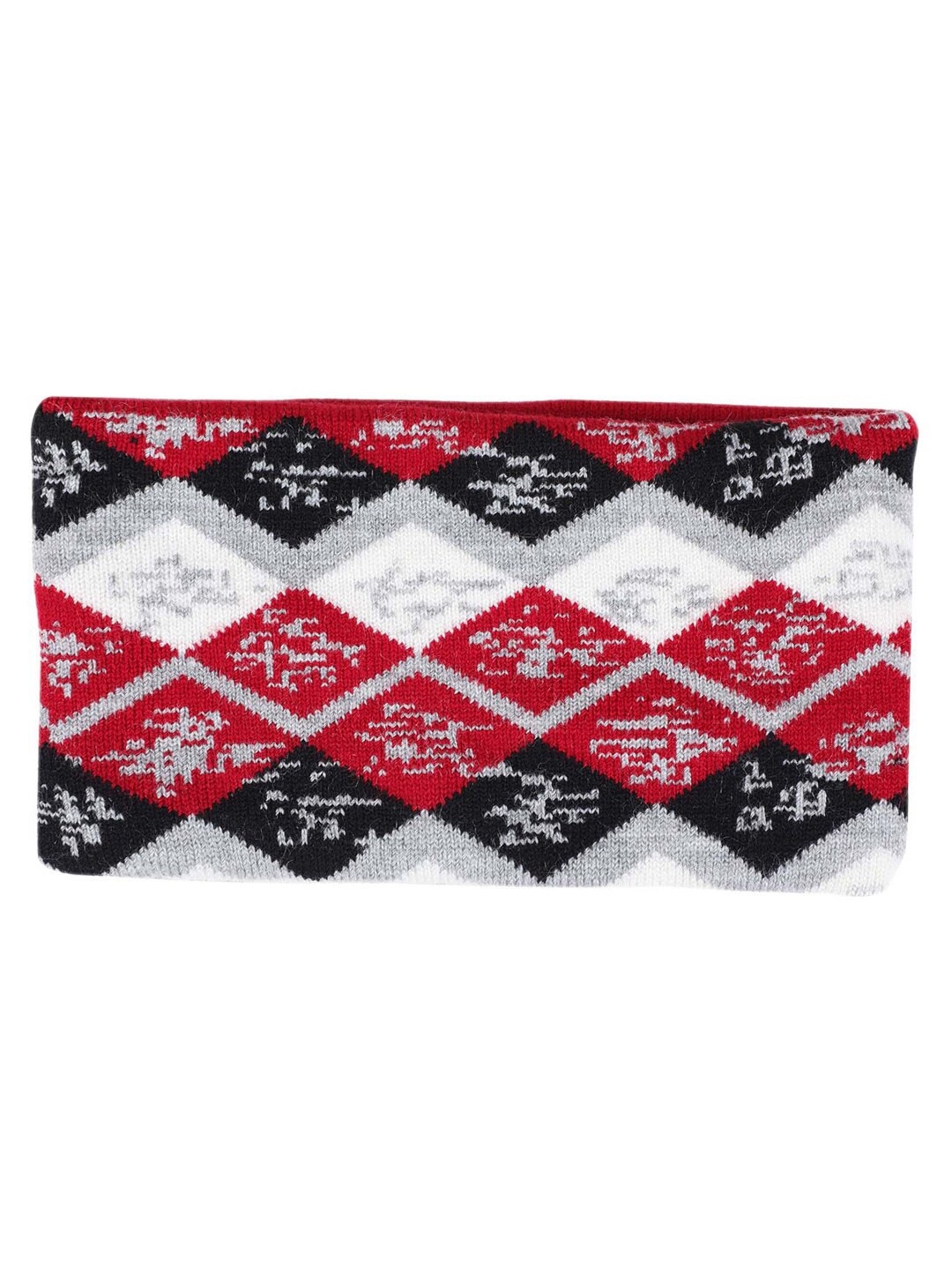 Bharatasya Men White & Red Printed Earwarmer Headband