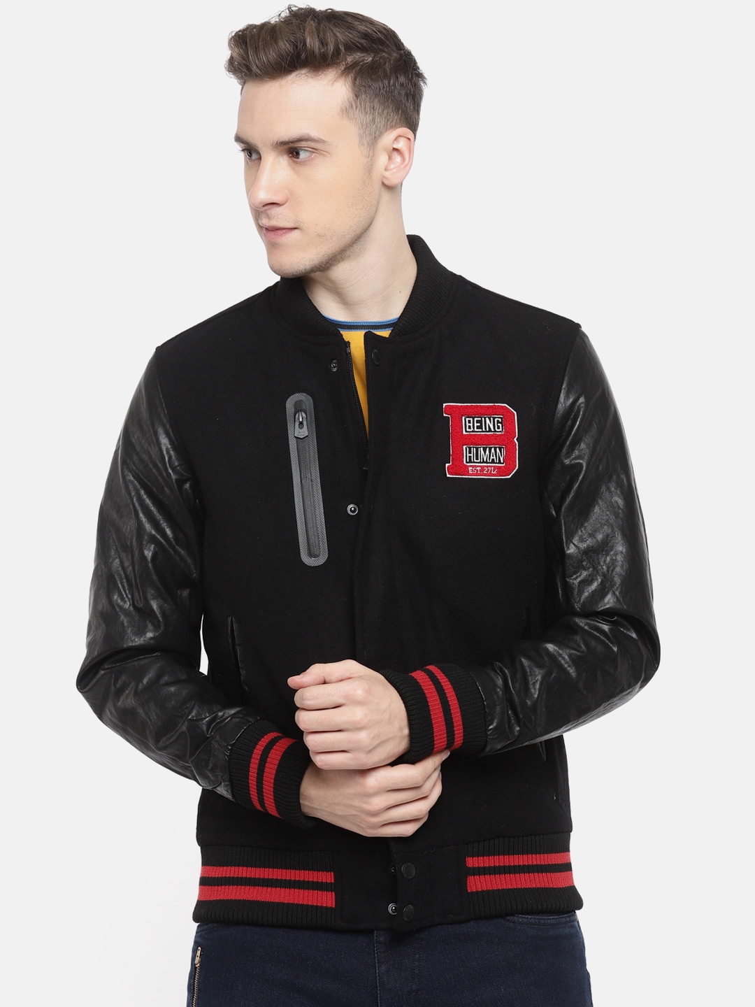 Buy BEING HUMAN Mens Collared Solid Jacket | Shoppers Stop-mncb.edu.vn