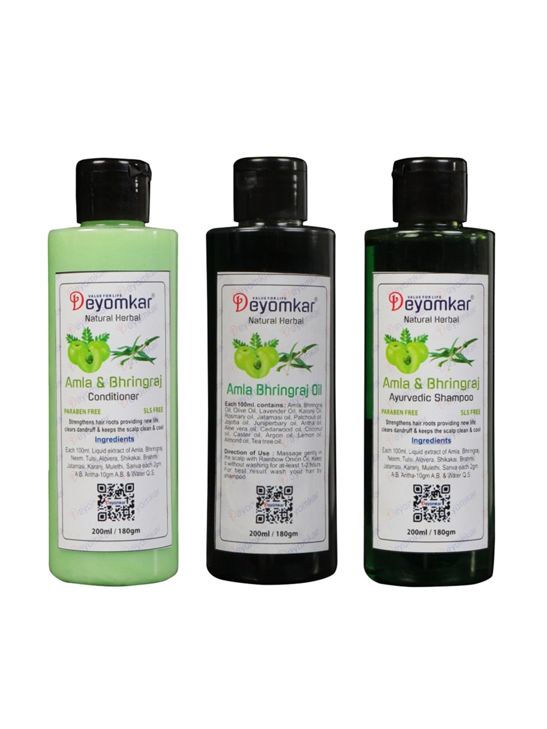 Deyomkar Green Amla-Bhringraj Hair Care Set 200Ml