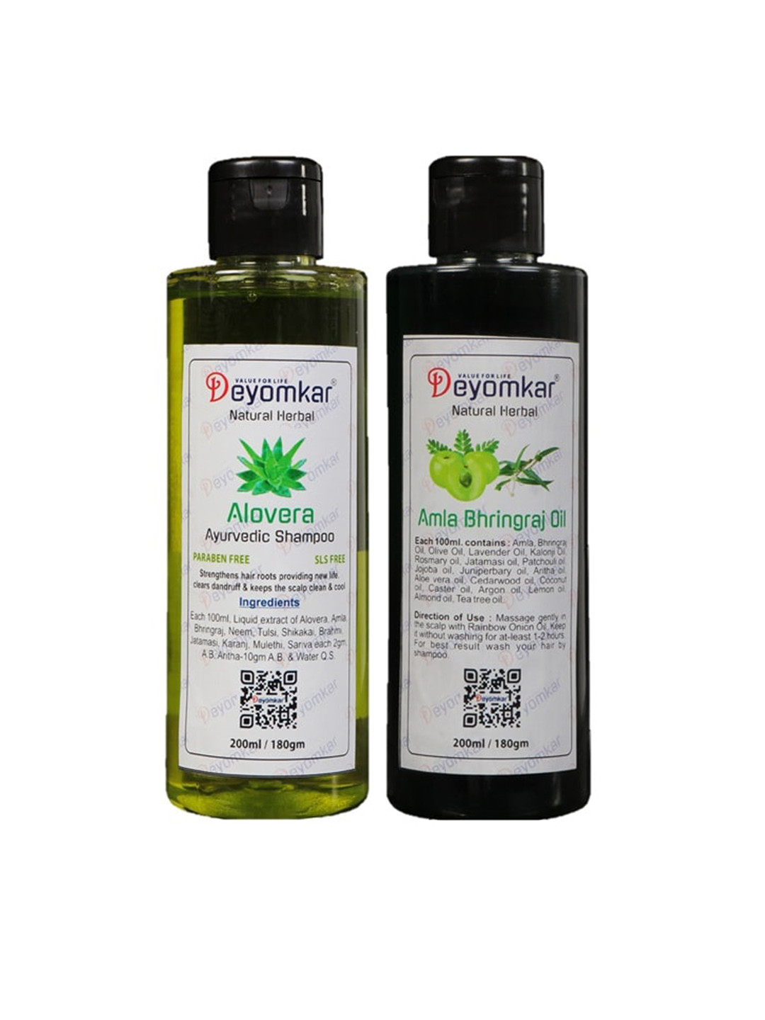 Deyomkar Alovera Ayurvedic Shampoo & Amla Bhringraj Oil