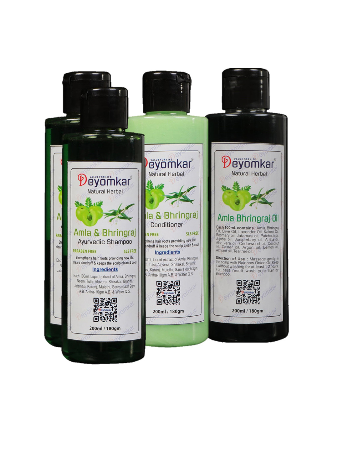 Deyomkar Green Amla-Bhringraj Hair Care Set 200Ml