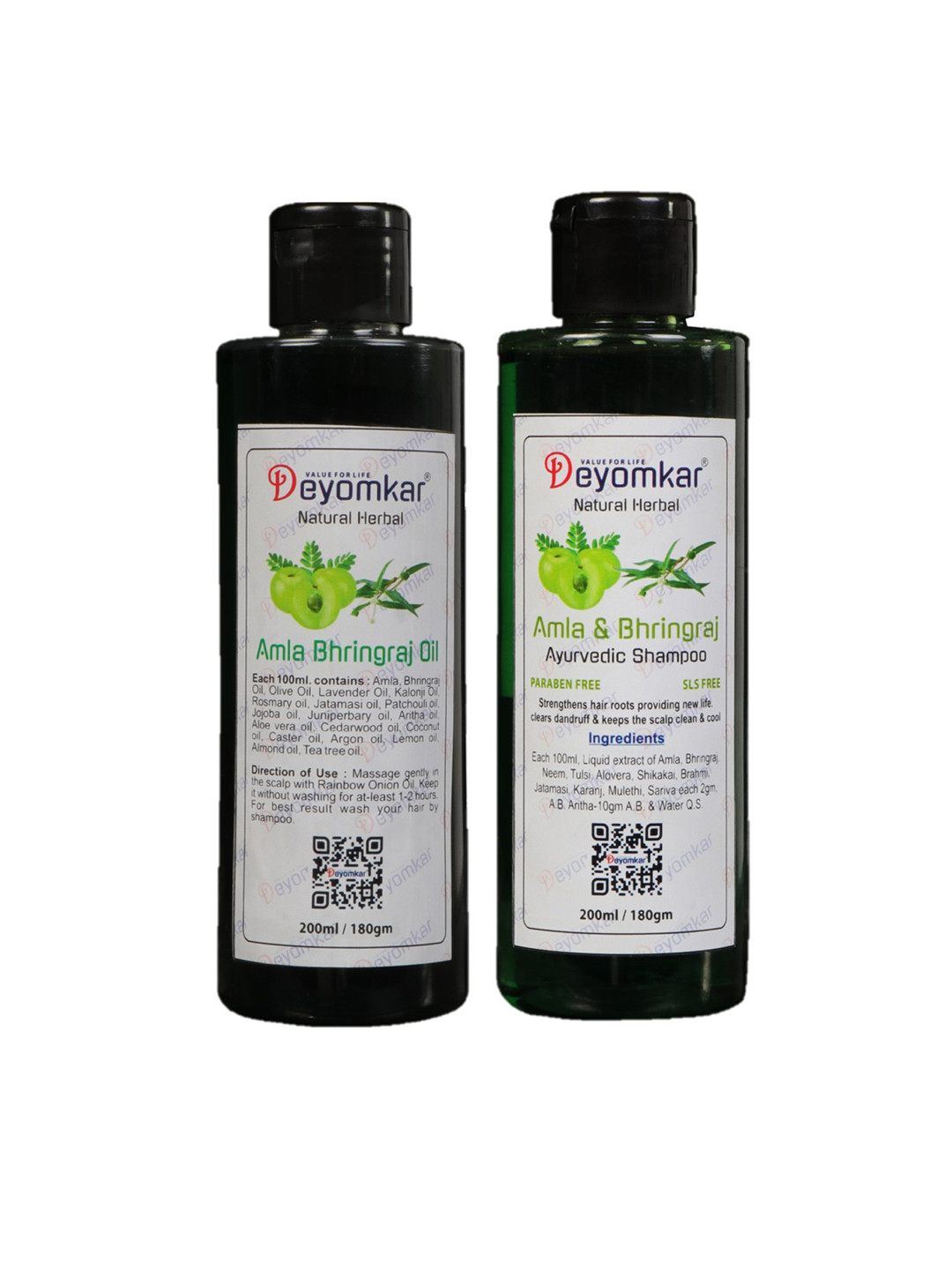 Deyomkar Set of 2 Amla-Bhrinjraj Shampoo & Oil