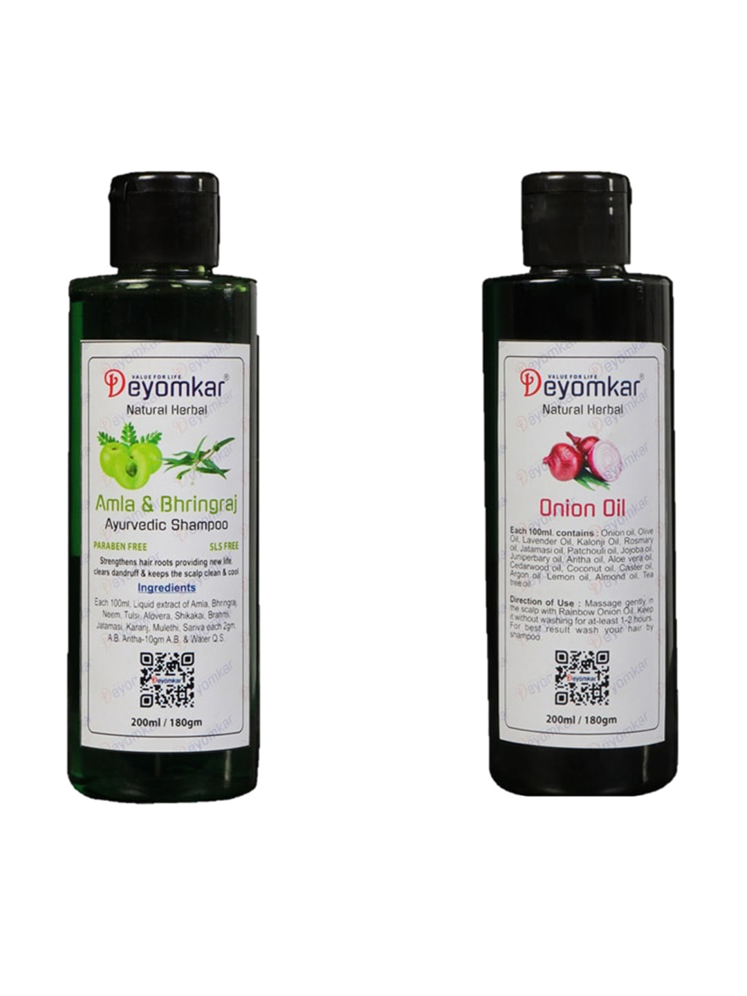 Deyomkar Amla-Bhringraj Shampoo & Onion Oil Combo