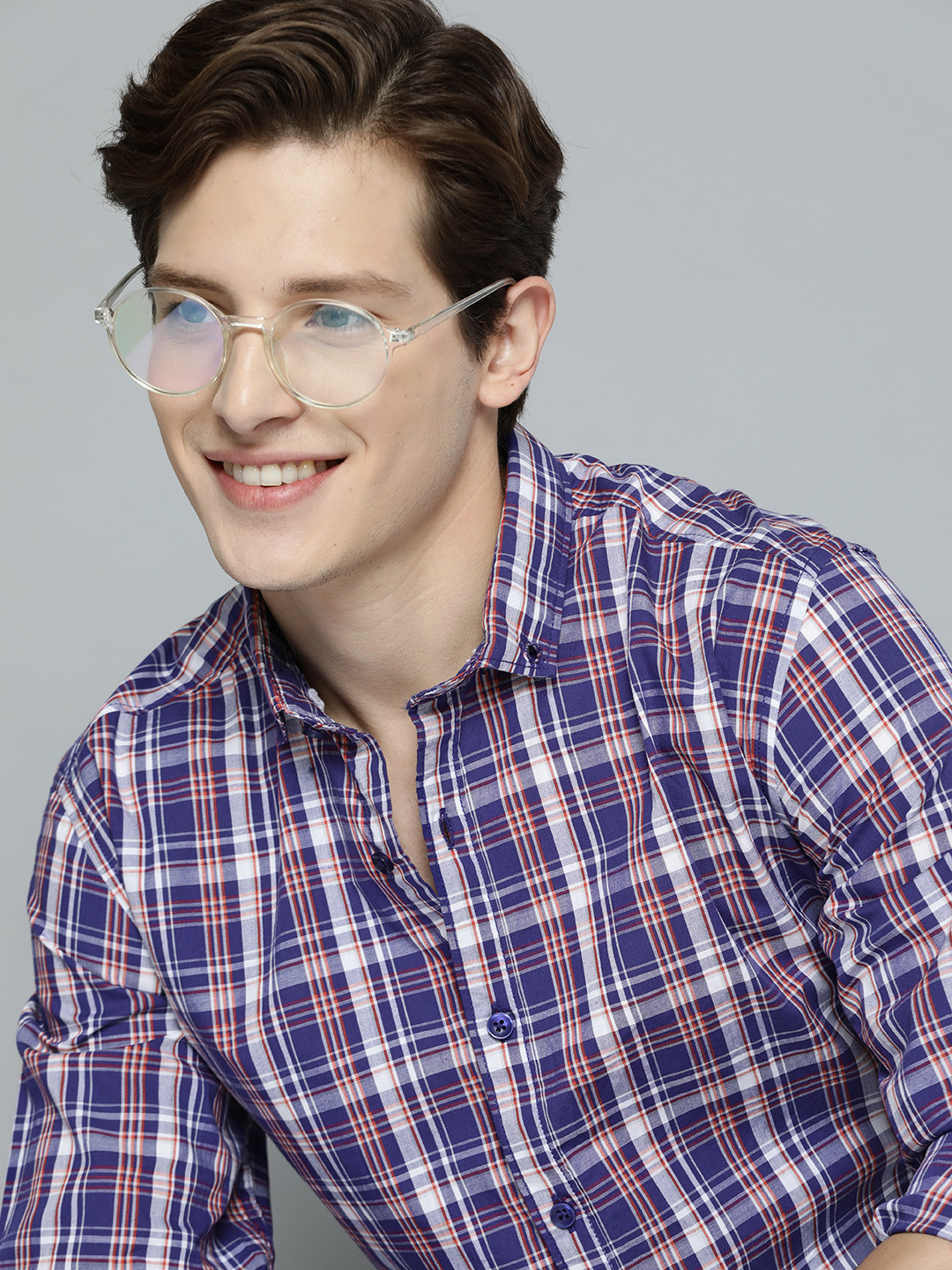 Mast & Harbour Men Purple Tartan Checks Checked Casual Shirt