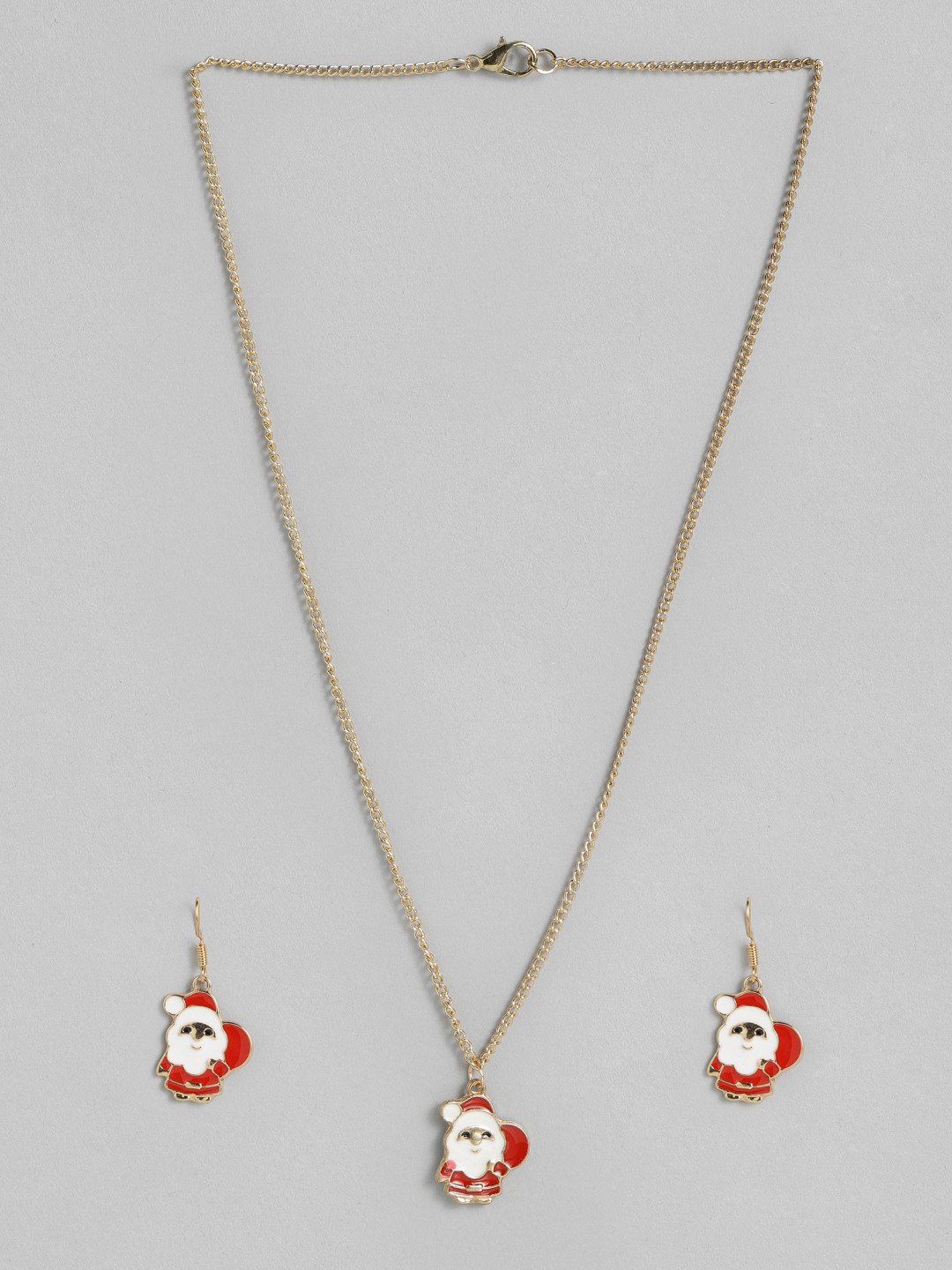 EL REGALO Red & White Christmas Themed Santa Jewellery Set