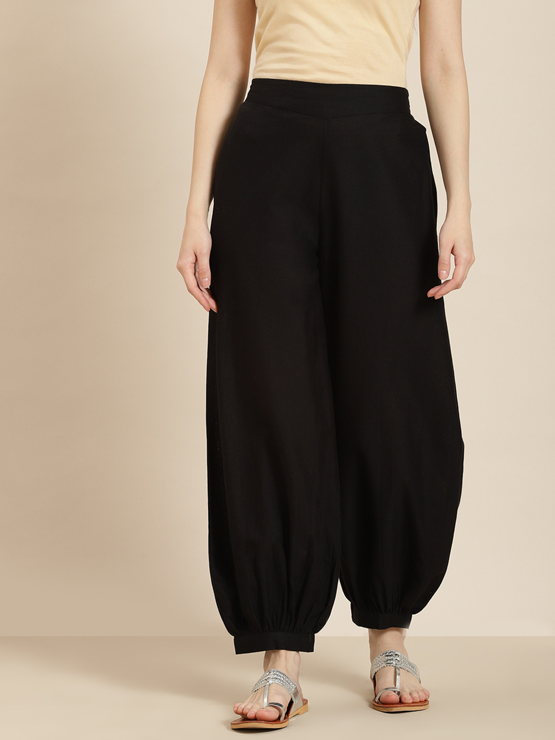 Juniper Women Black Original Pleated Dhoti Pant