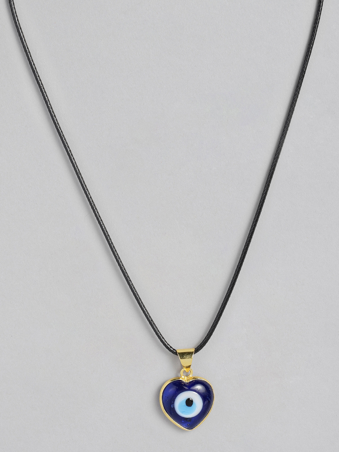 EL REGALO Blue & Black Evil Eye Heart Chain