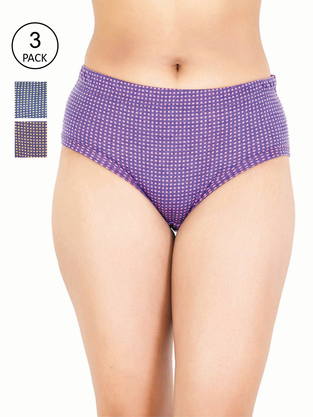 Reveira Women Pack Of 3 Assorted Hipster Briefs