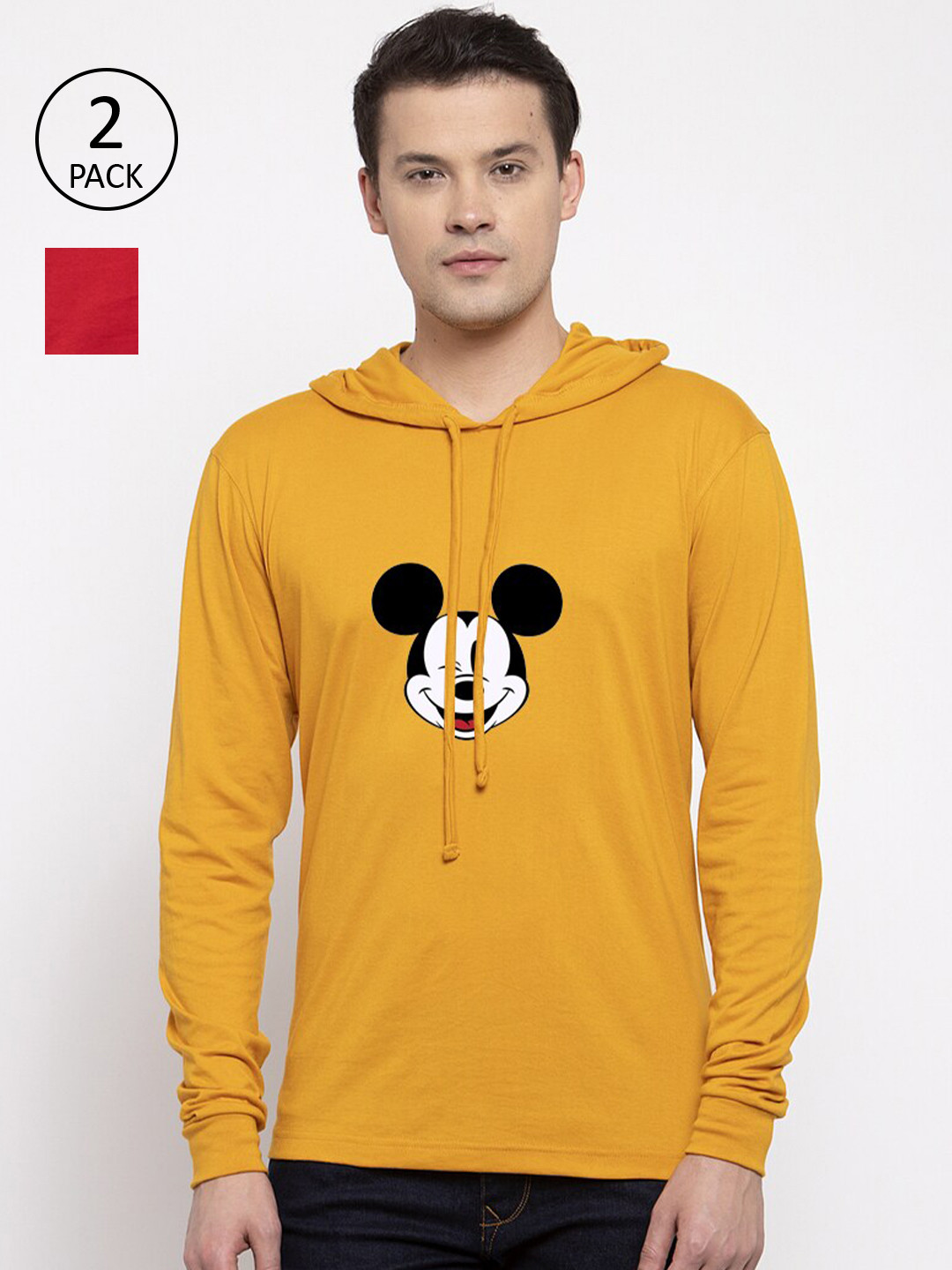 Friskers Men Gold-Toned & lanzones Typography 2 Printed Pure Cotton Pockets T-shirt