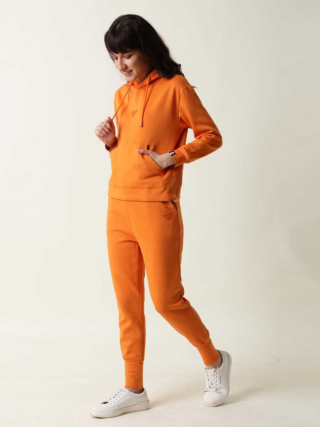 RAREISM Women Orange Solid Slim Fit Joggers