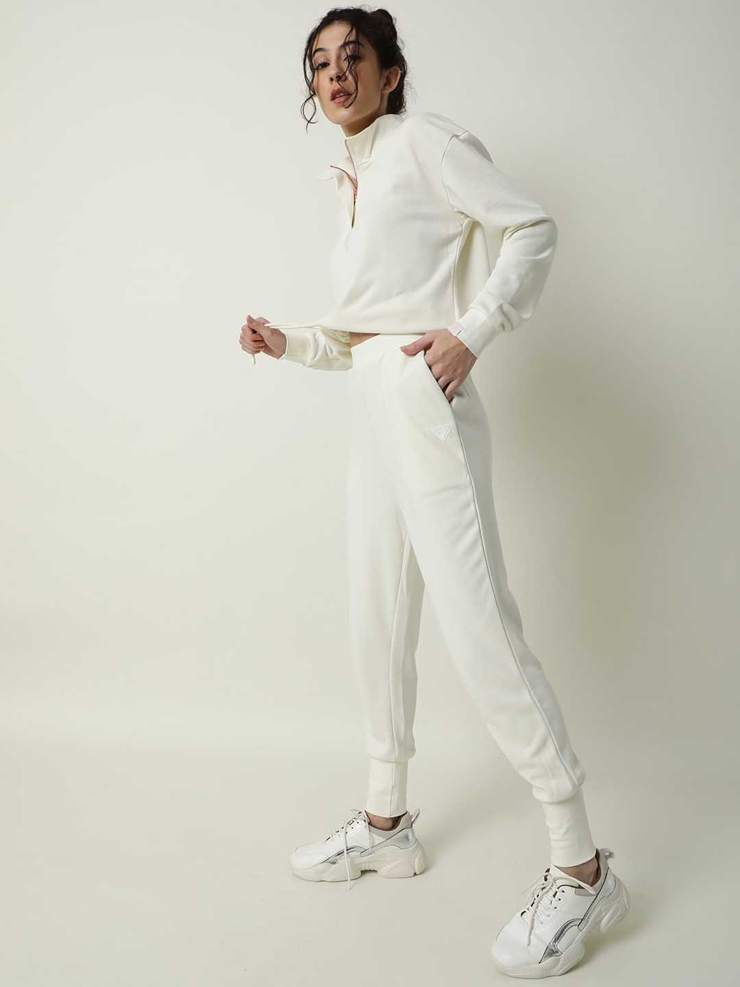 RAREISM Women White Solid Slim Fit Joggers