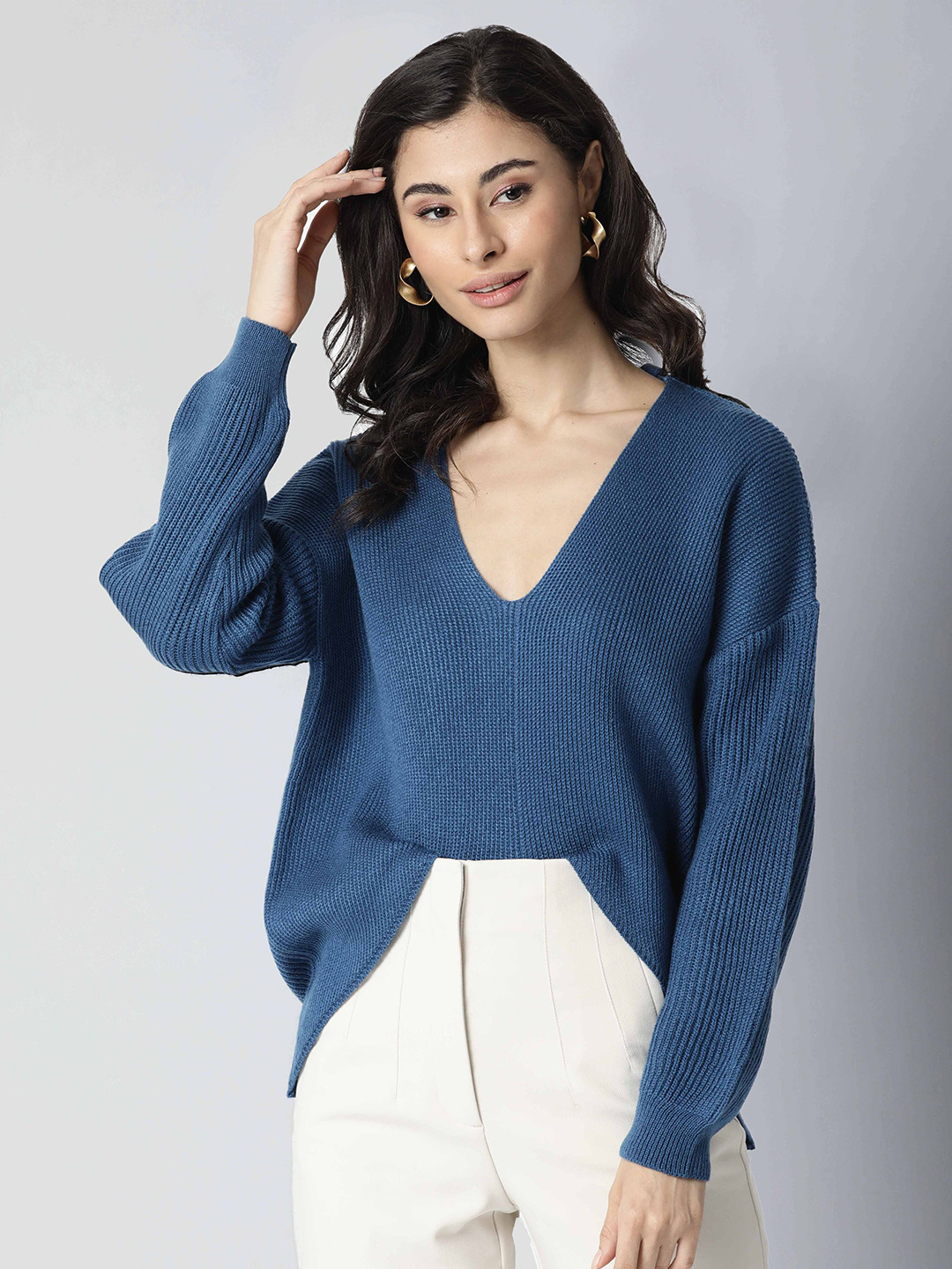 RAREISM Women Teal Sweater Vest