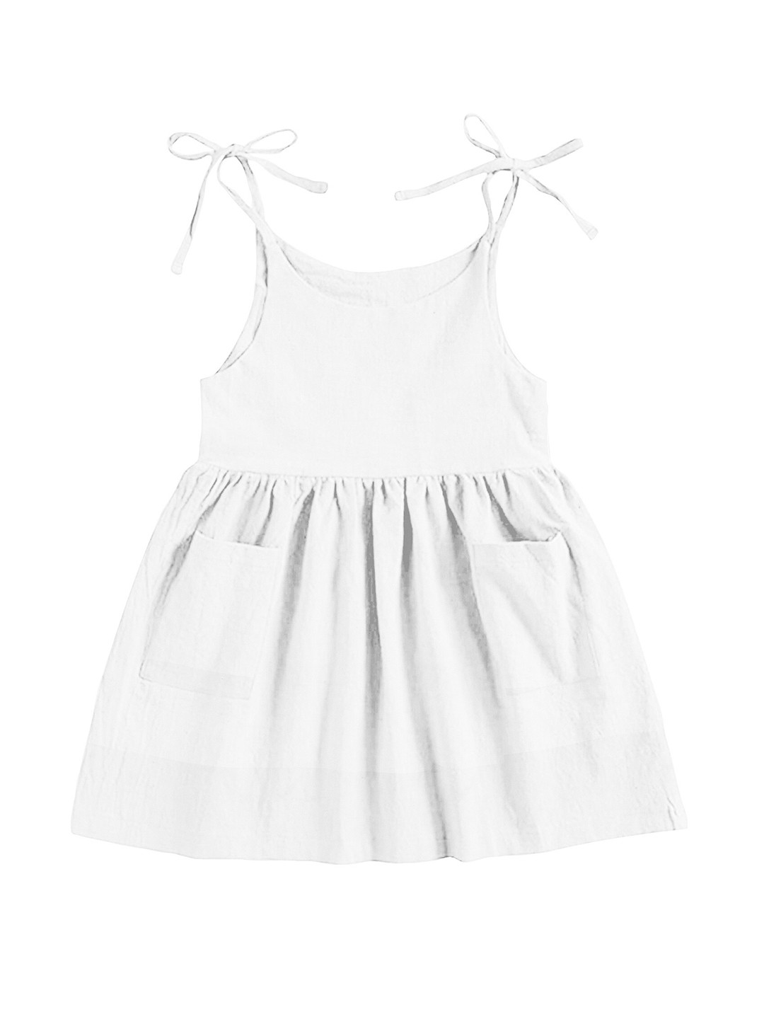 THE BABY ATELIER Girls White Solid Organic Cotton Nightdress