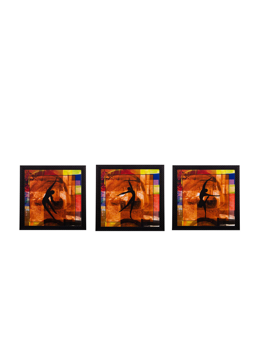 eCraftIndia Set of 3 Multicoloured Dancing Girls UV Wall Art