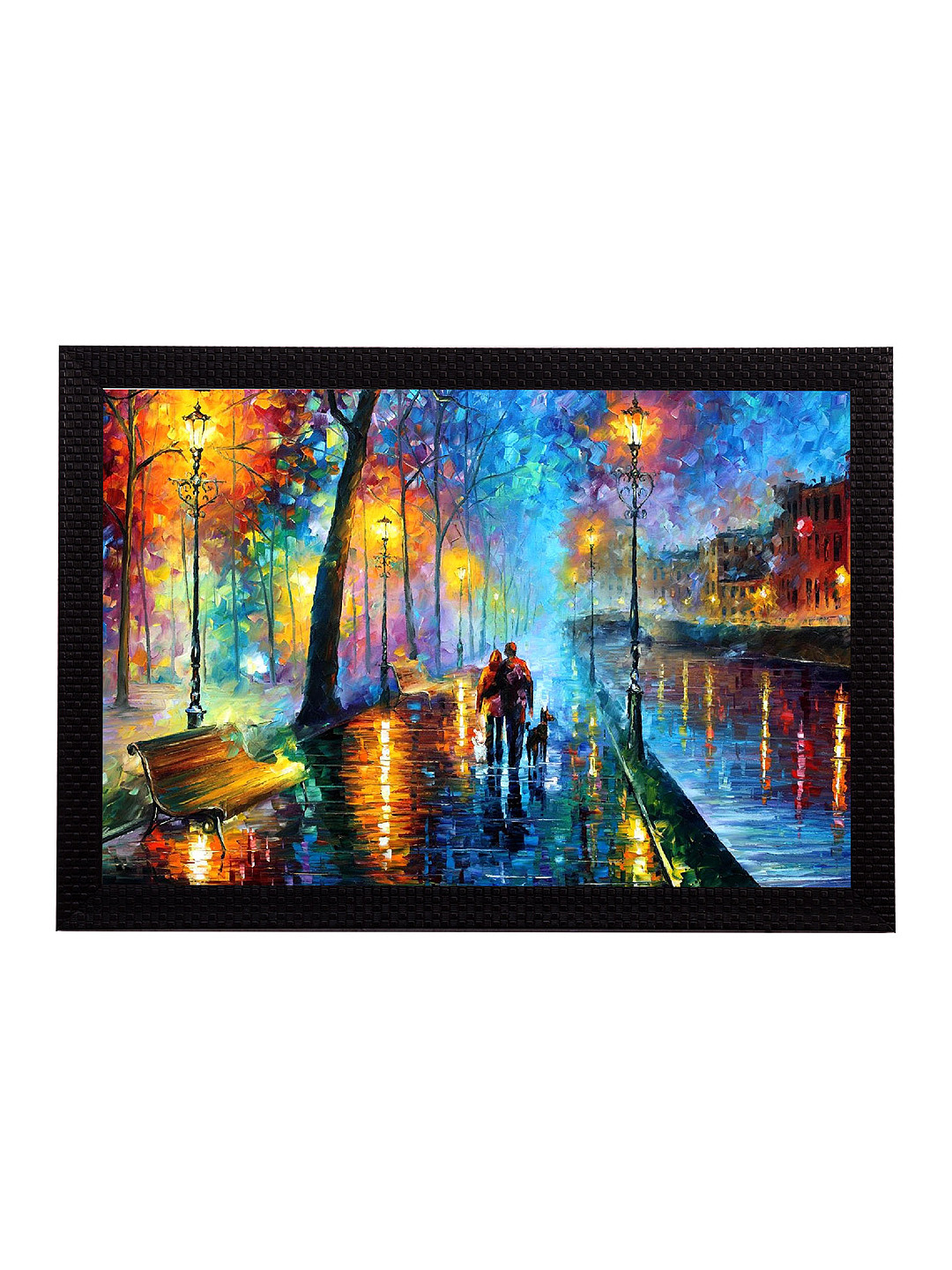 eCraftIndia You & Me Synthetic Wood Wall Rectangle Paintings Wall Art - 14 x 10In