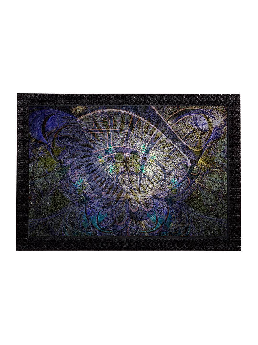 eCraftIndia Abstract Satin Synthetic Wood Wall Rectangle Paintings Wall Art -10x14In