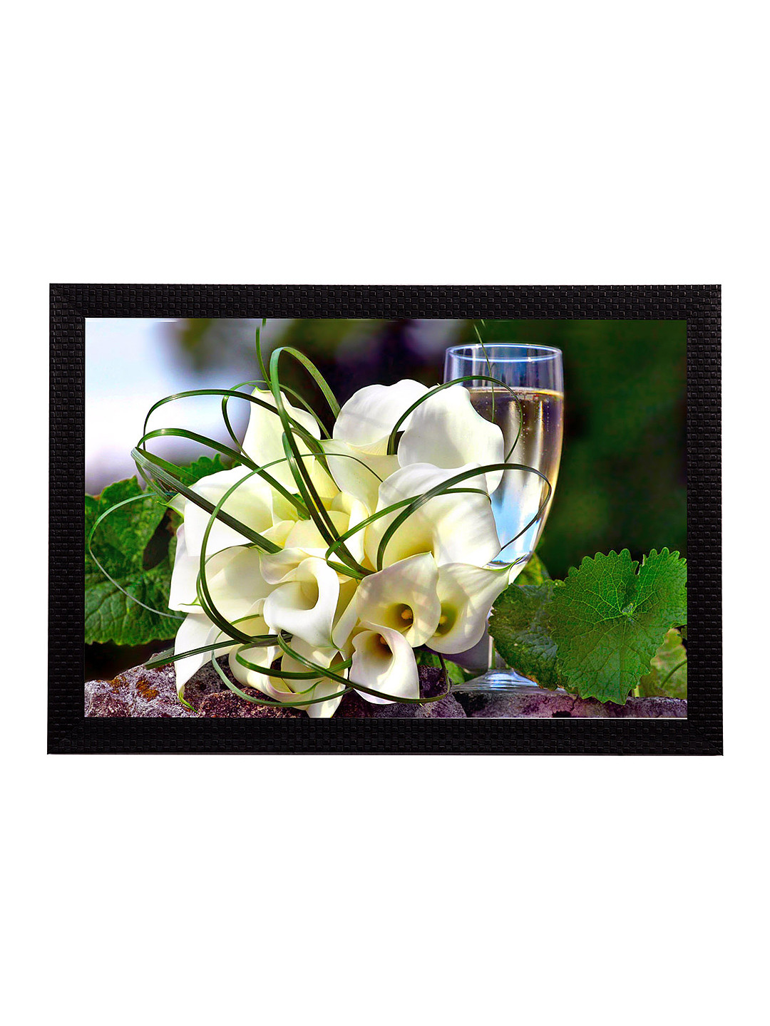 eCraftIndia White Synthetic Wood Wall Living Room Rectangle Paintings Wall Art -10 x 13In