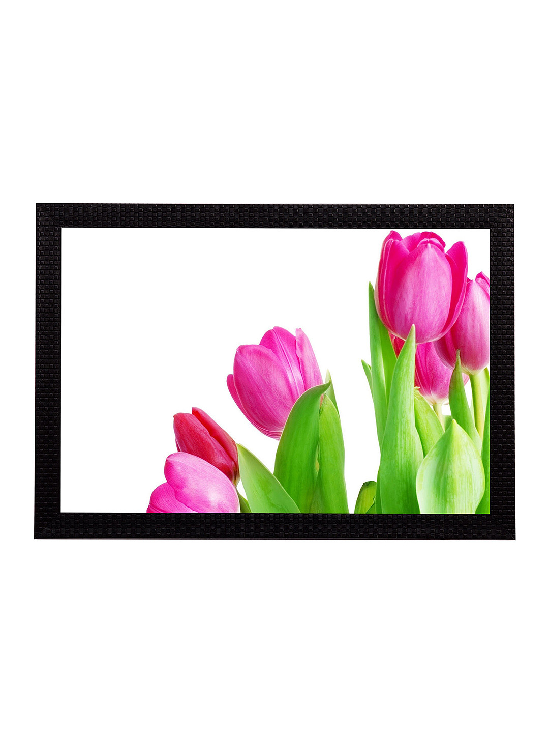 eCraftIndia White & Pink Flower UV Wall Art