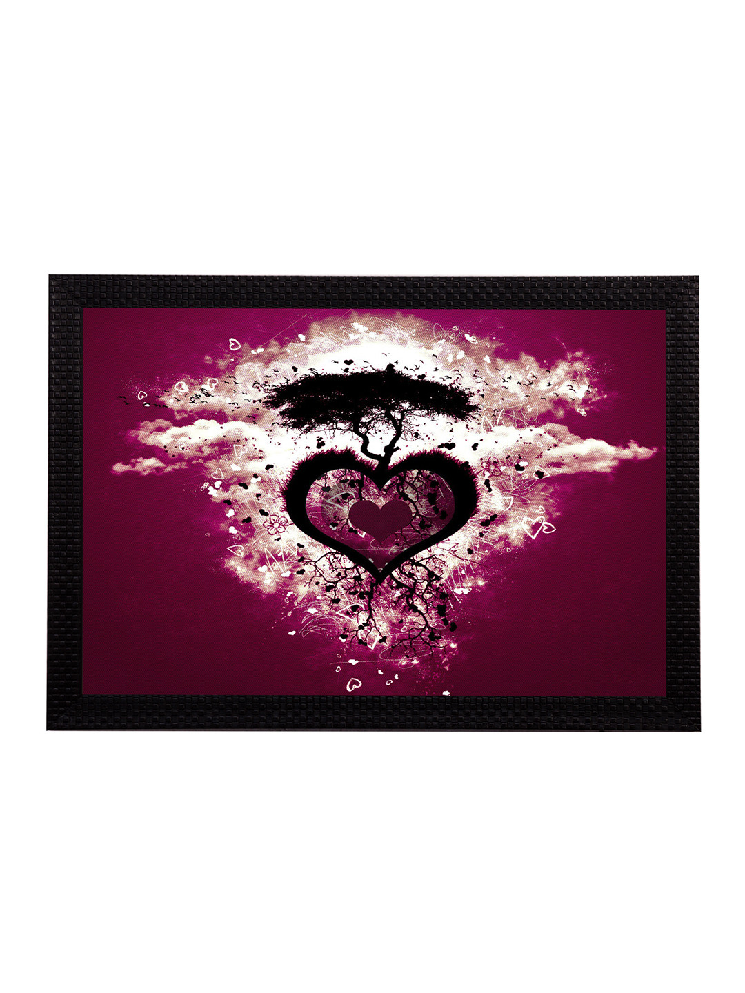 eCraftIndia Purple & White Abstract UV Wall Art