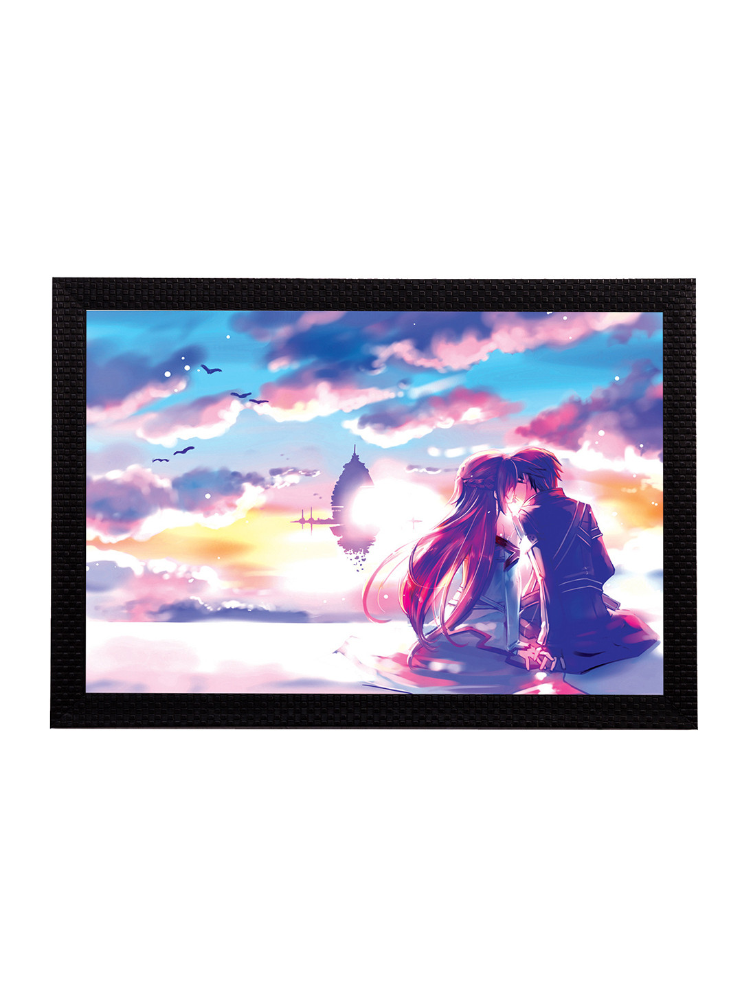 eCraftIndia Blue & Purple Love Is In The Air  UV Wall Art