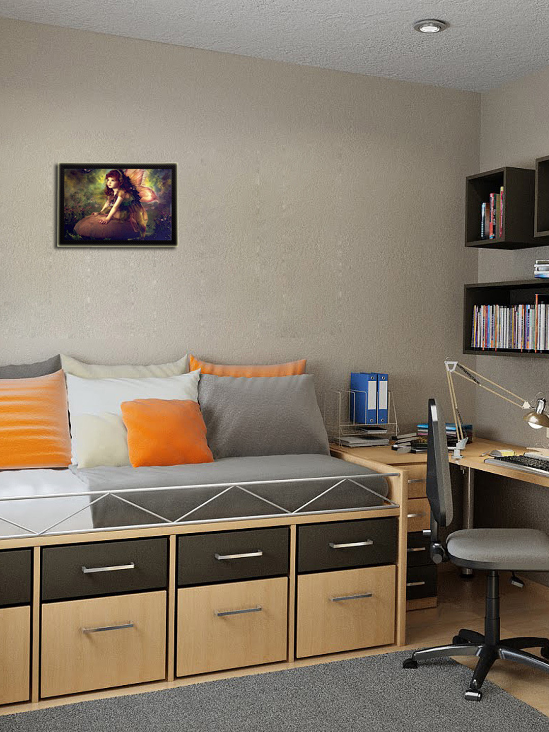 eCraftIndia Multicoloured Little Angel UV Wall Art