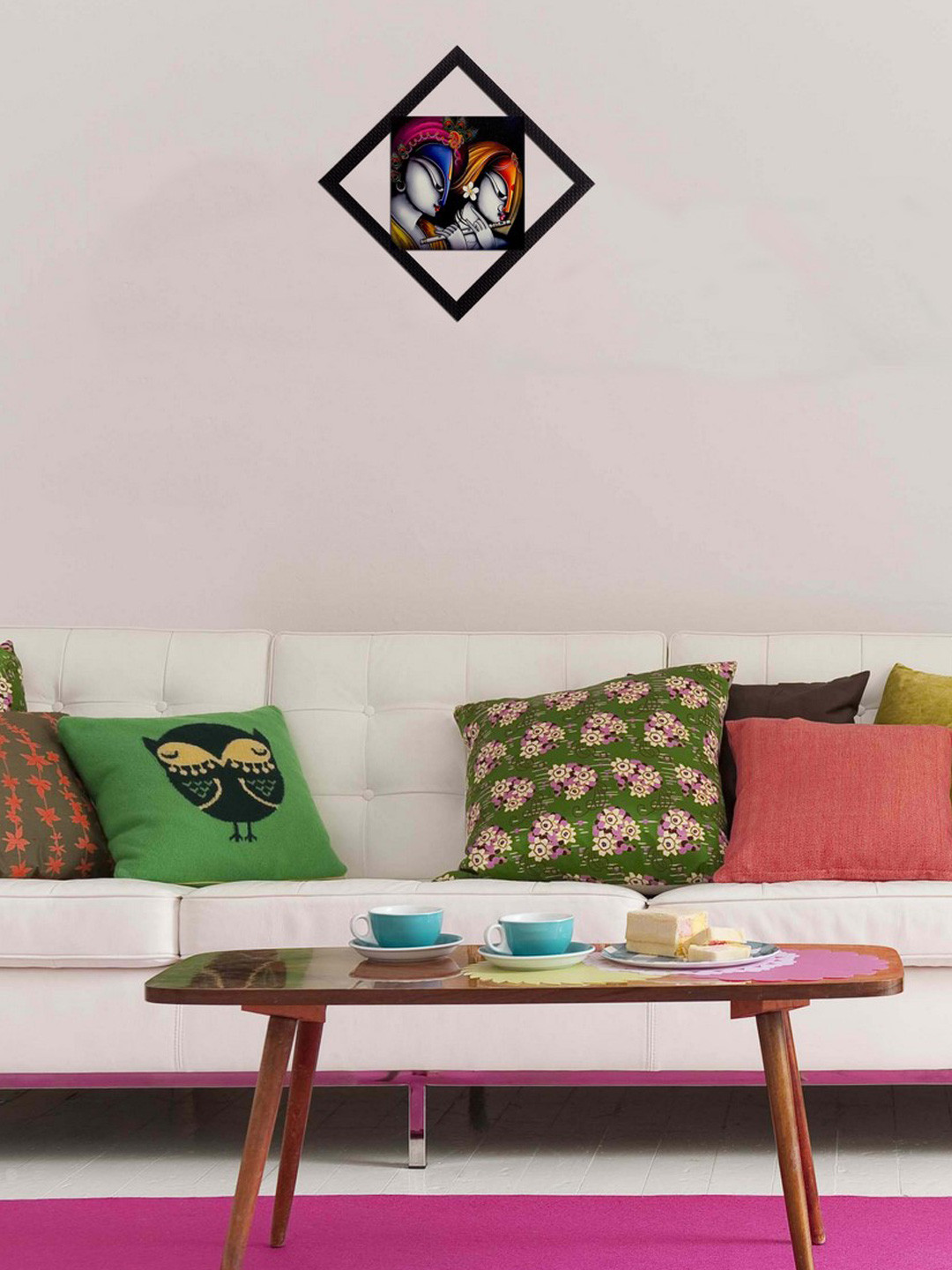 eCraftIndia Multicoloured Lord Radha Krishna UV Wall Art