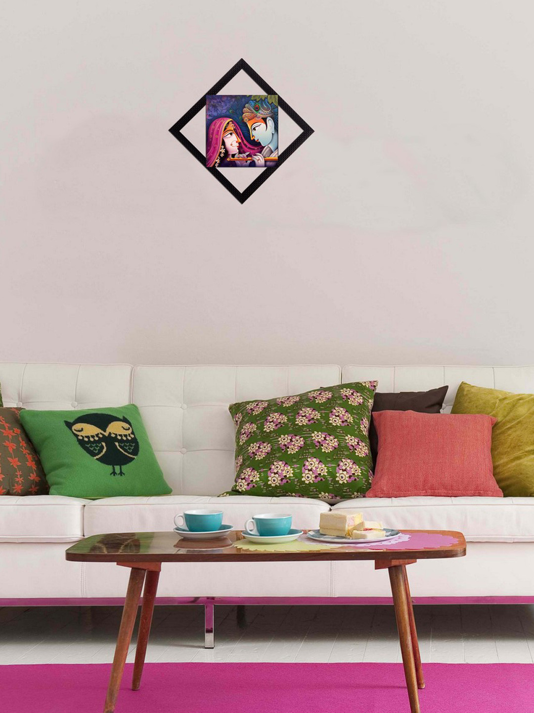 eCraftIndia Multicoloured Lord Radha Krishna UV Wall Art