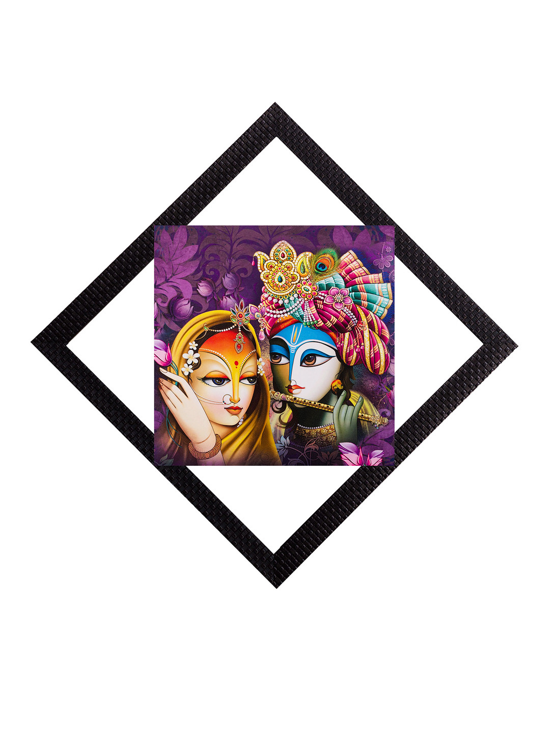 eCraftIndia Multicoloured Radha & Krishna UV Wall Art